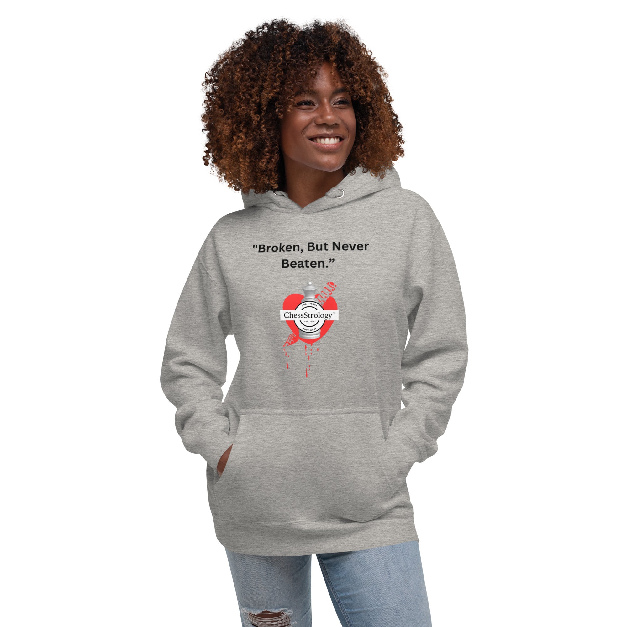 ChessStrology Broken But Never Beaten Unisex Hoodie