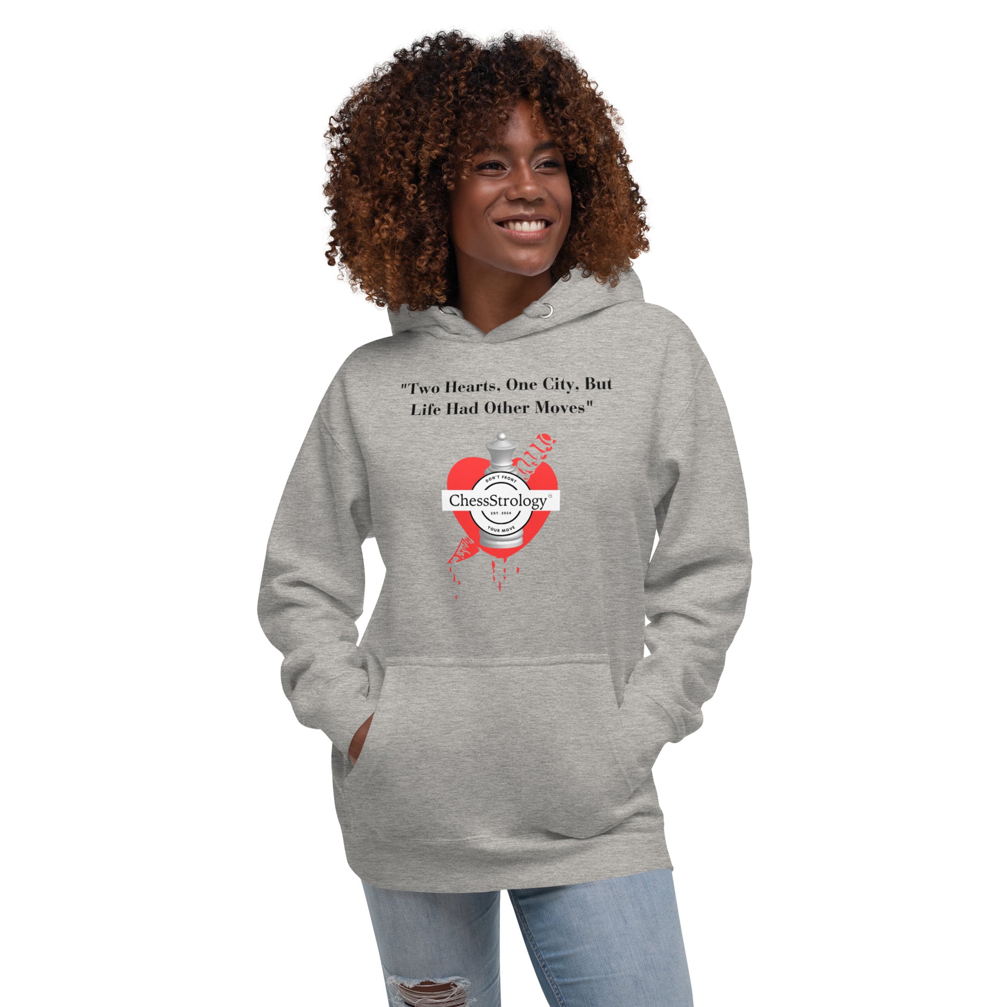 ChessStrology Two Hearts One City Unisex Hoodie