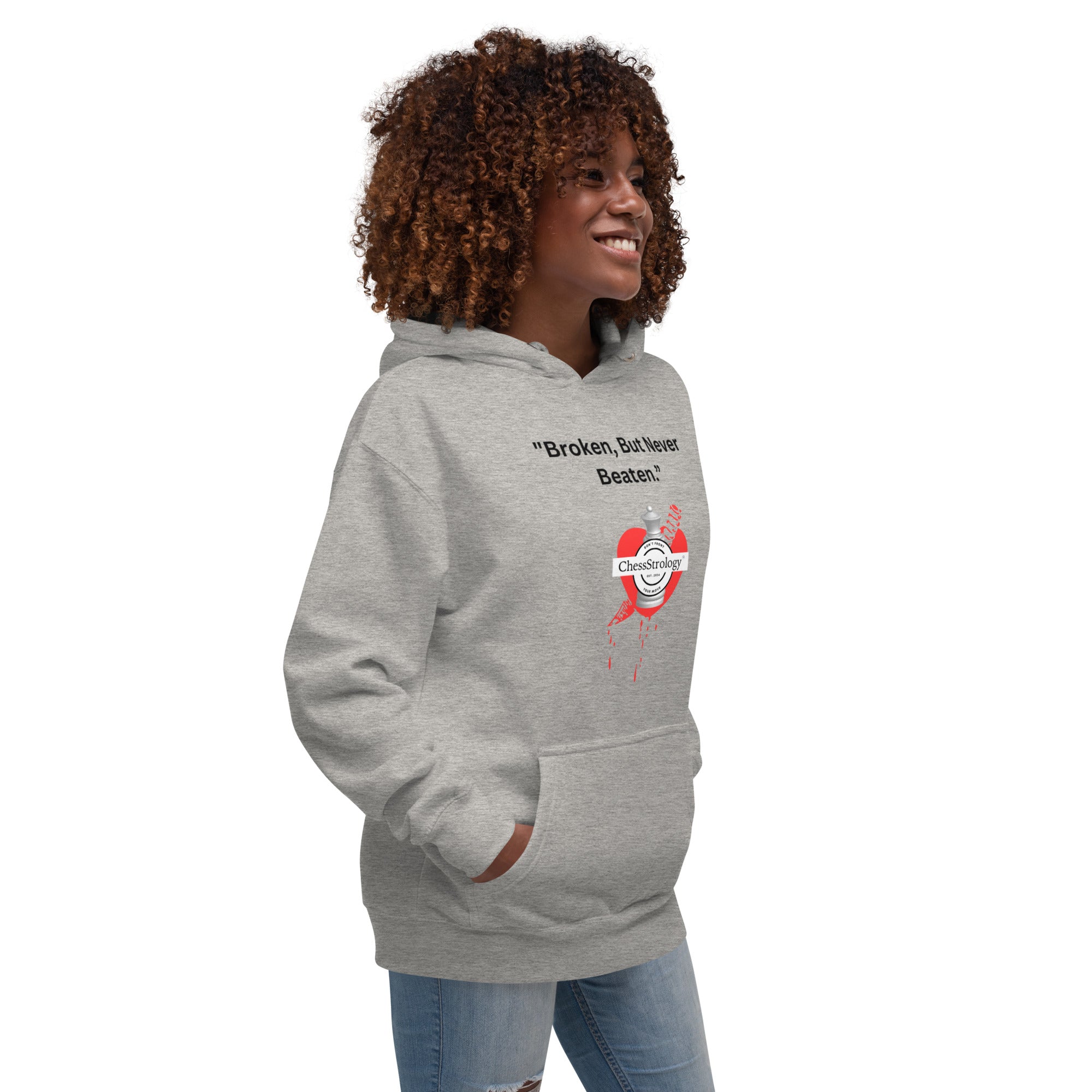 ChessStrology Broken But Never Beaten Unisex Hoodie