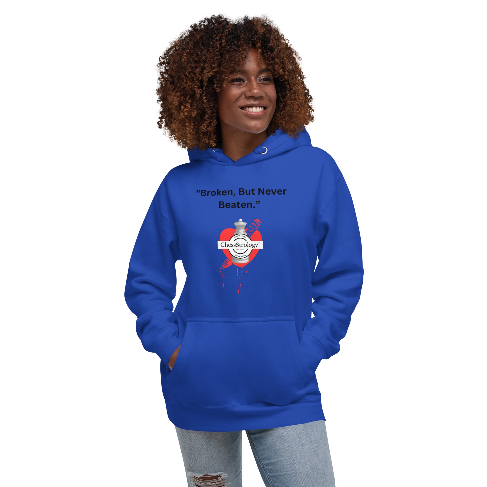 ChessStrology Broken But Never Beaten Unisex Hoodie