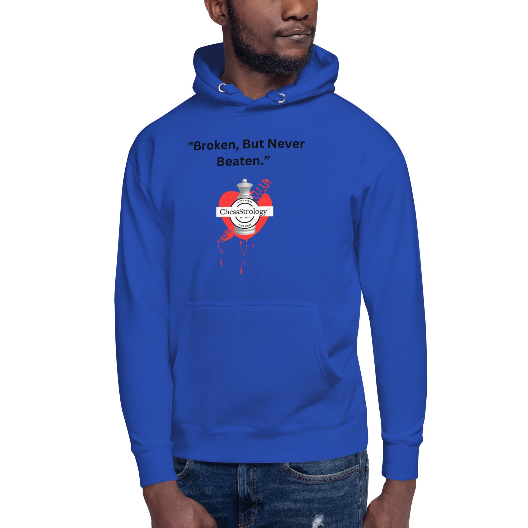 ChessStrology Broken But Never Beaten Unisex Hoodie