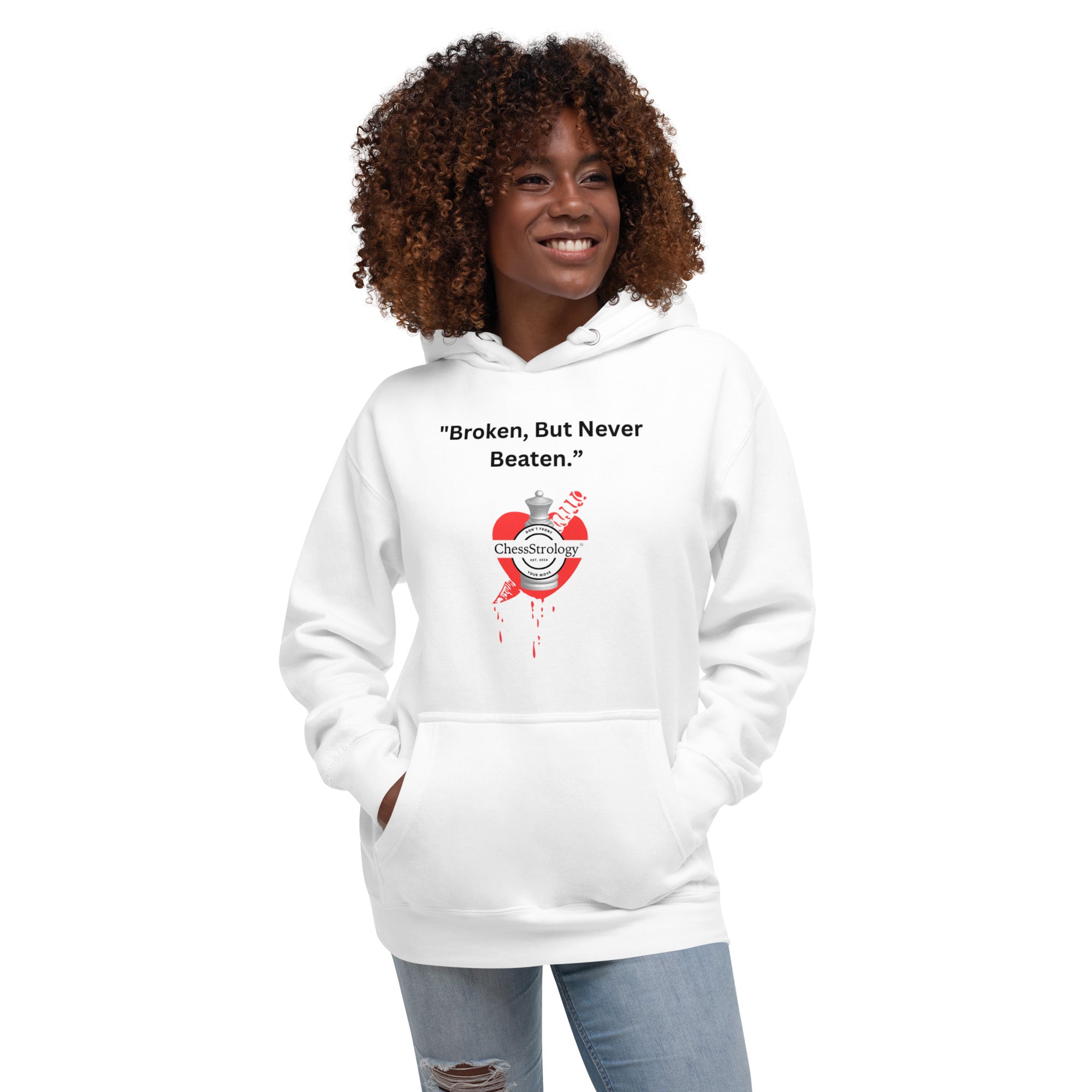 ChessStrology Broken But Never Beaten Unisex Hoodie