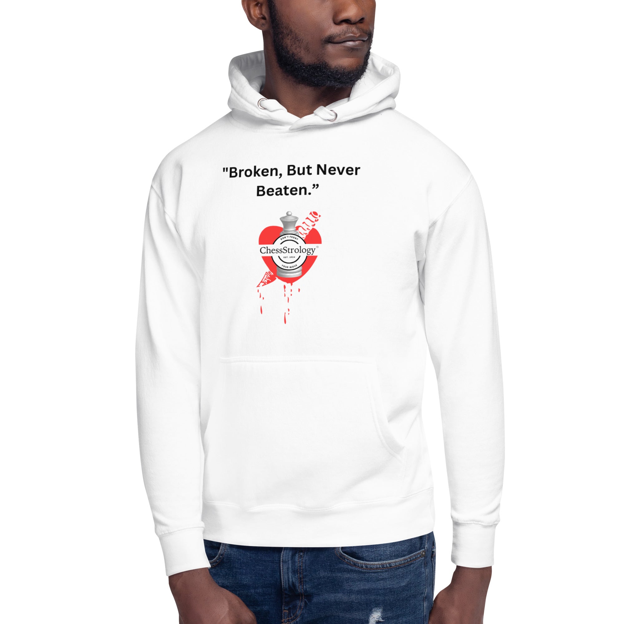 ChessStrology Broken But Never Beaten Unisex Hoodie