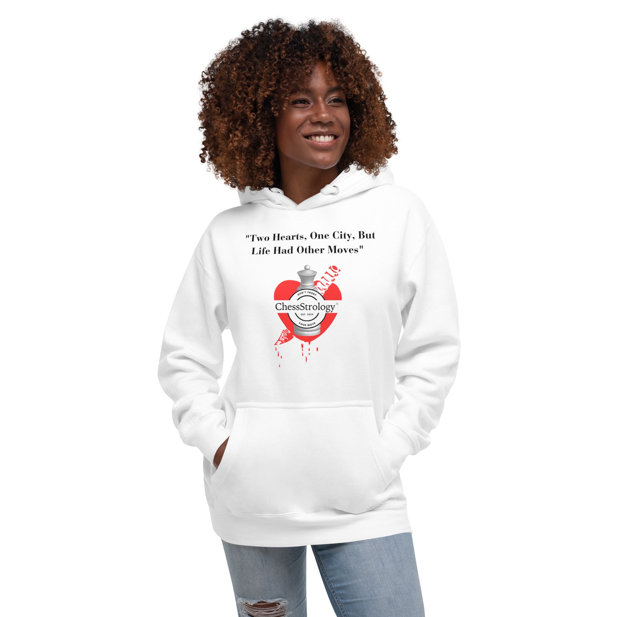 ChessStrology Two Hearts One City Unisex Hoodie