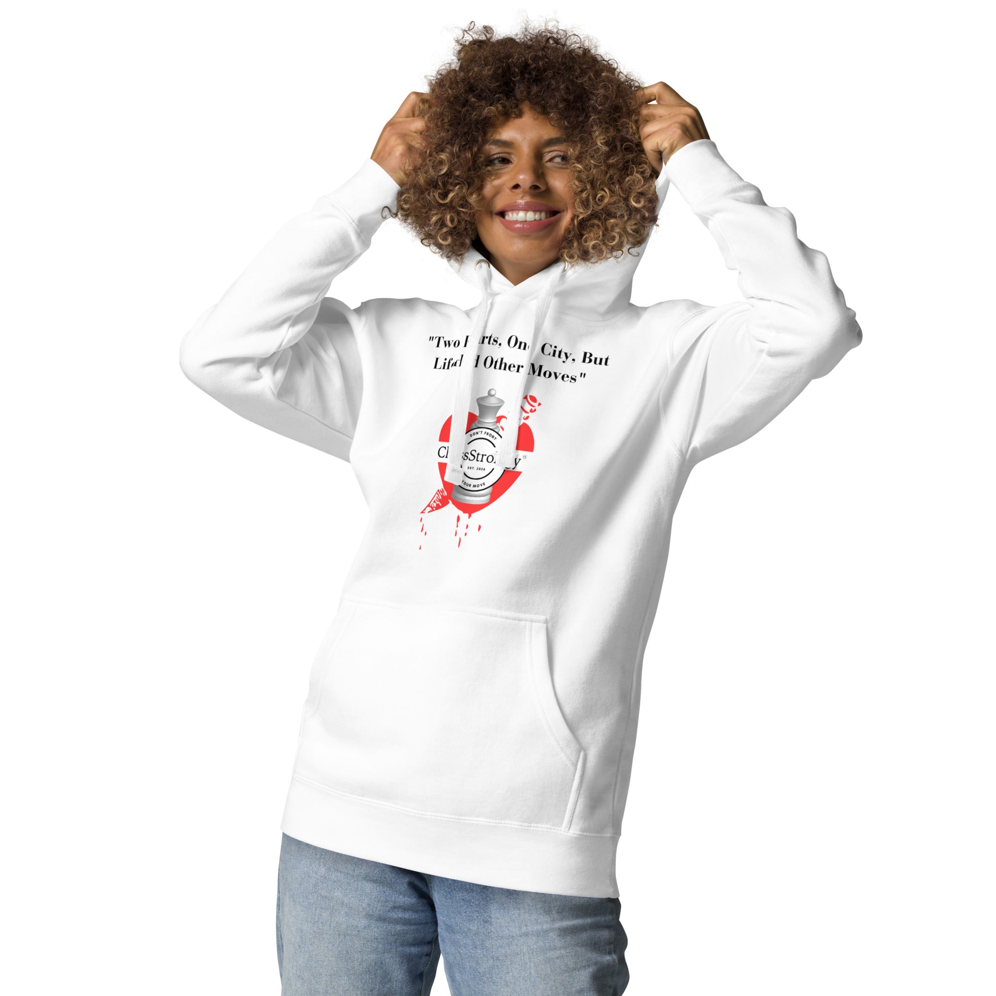 ChessStrology Two Hearts One City Unisex Hoodie