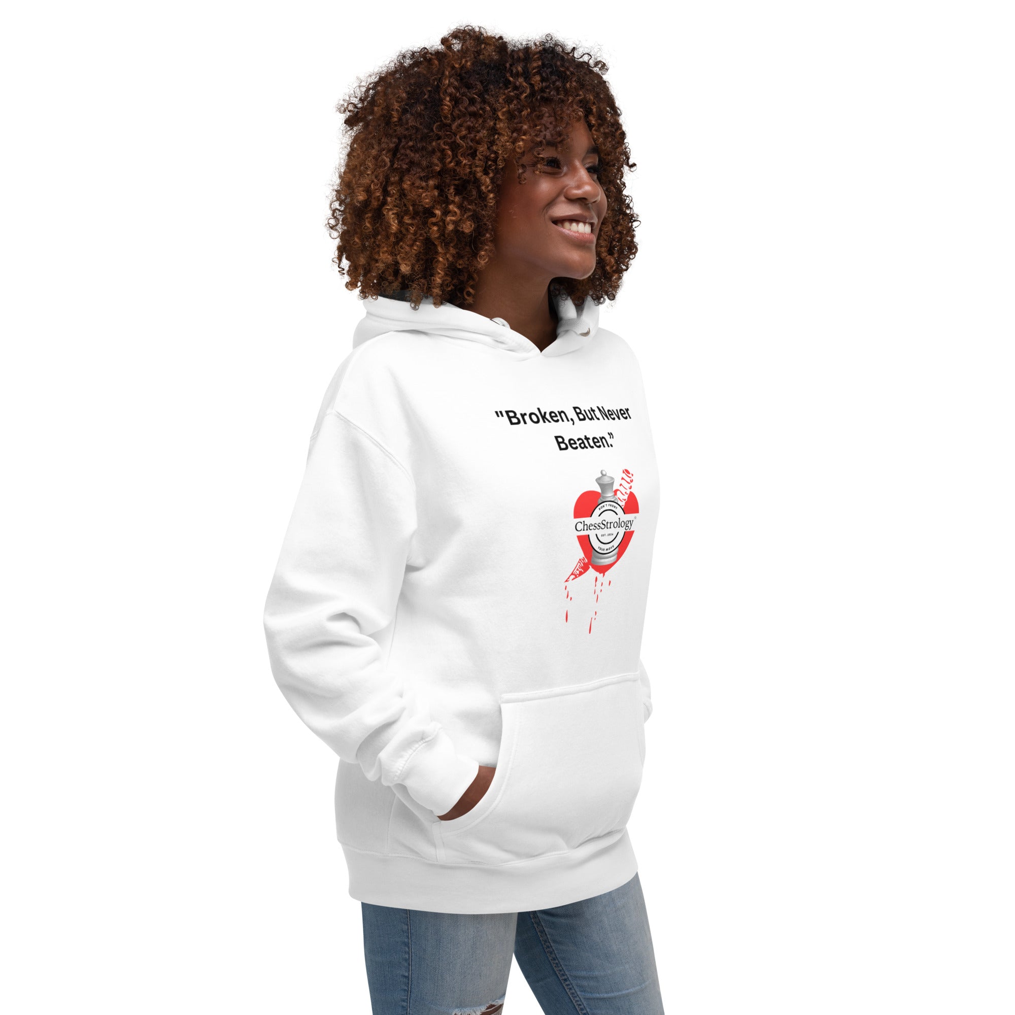 ChessStrology Broken But Never Beaten Unisex Hoodie